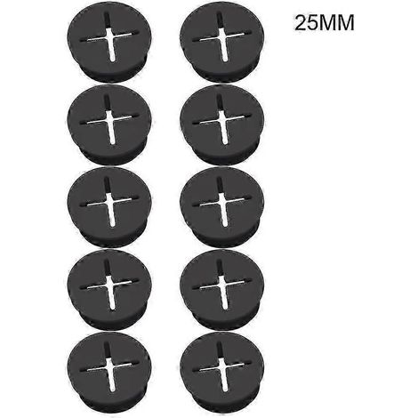 Lot de 10 passe-câbles en caoutchouc pour la protection des câbles de bureau, table, console et meubles électroniques (1/5)