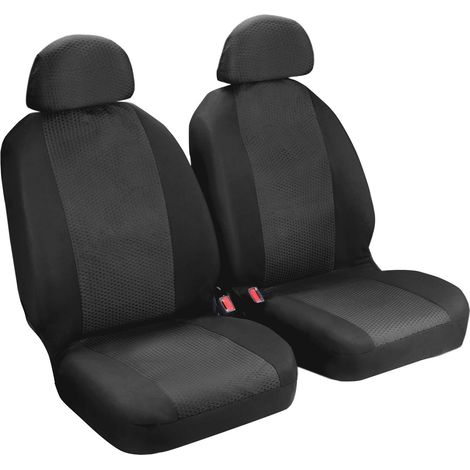 Duka XL-Fit, coppia coprisedili anteriori in tessuto jacquard e poliestere elasticizzati - Nero (1/4)