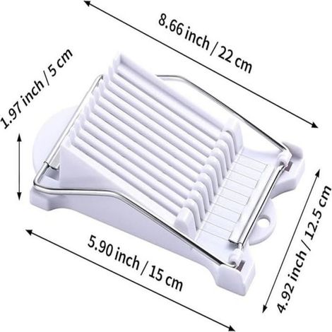 Trancheuse à viande (lot de 2), coupe-œufs, fil d'acier inoxydable, coupe 10 tranches pour œufs, jambons, avocats, bananes, (1/4)