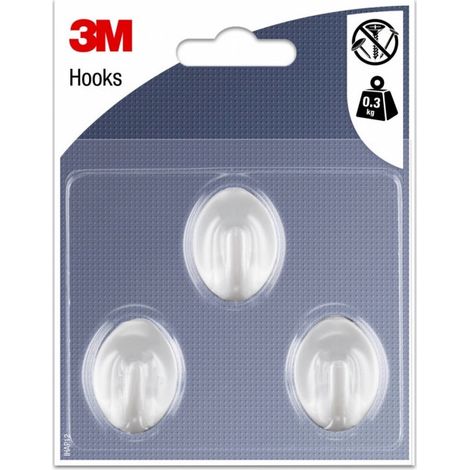 Lot de 3 crochets adhésif, 3M gris / argent 0.3 kg (1/2)