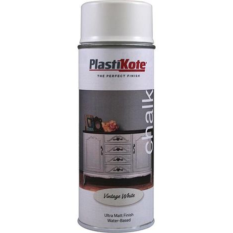 PlastiKote Chalk Finish Spray Paint in Vintage White, 400ml (Model PKT27100) (1/3)