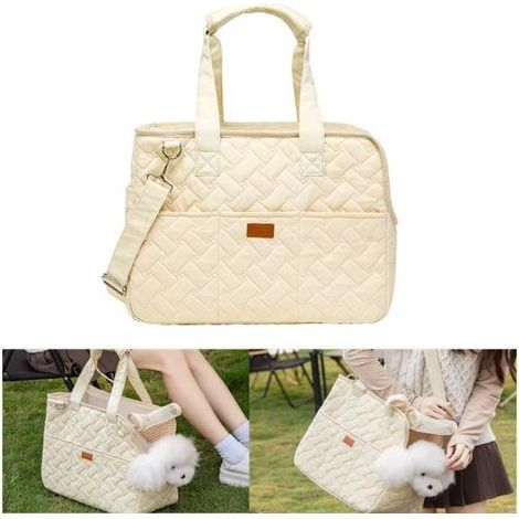 Large capacity breathable pet bag, outdoor single shoulder bag, portable handbag (1/4)