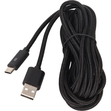 Câble USB-C renforcé nylon pour Xbox Series XS et PlayStation 5, 3 mètres, charge rapide avec voyant LED (1/5)