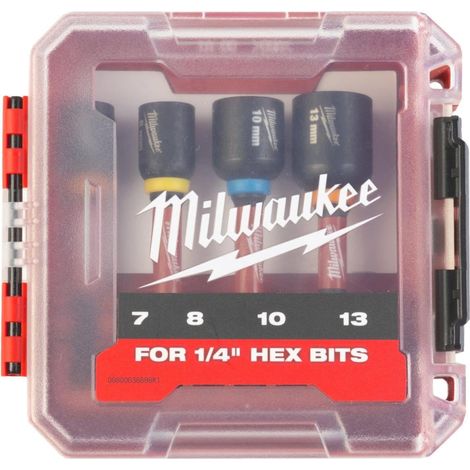 Set di bussole Milwaukee Shockwave nero 1 4 pollici (1/3)