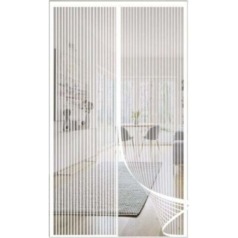 Magnetische Moskitonetztür 100 x 210 cm, Fliegengittertürvorhang mit automatischem Schließmechanismus und Magnetsystem, weiß (1/5)