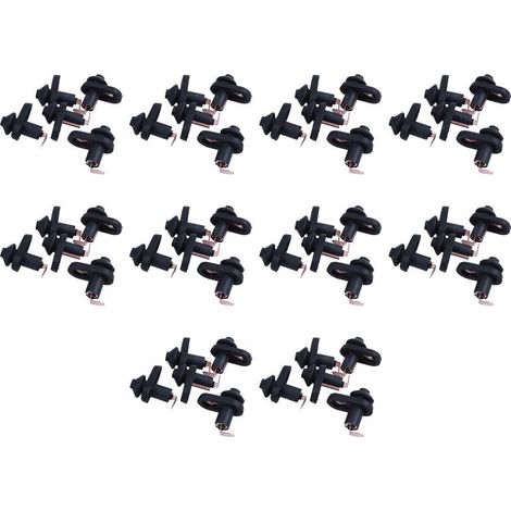 50 piezas de soportes negros para bombillas de coche con interruptor
