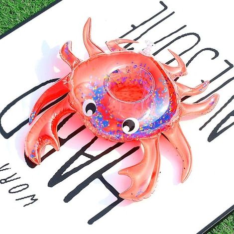 Porte-gobelets gonflables 6 pièces, porte-boissons pour spa, piscine gonflable, jouets de piscine, idéal pour les fêtes, les vacances et la baignade. Crabe (1/4)