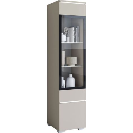 Étagère Mirfivo 109, Cachemire, Stratifié, Verre trempé, 132x30x33cm, Le nombre de portes: 0, Nombre de tiroirs: 0, LED: Disponible (1/5)