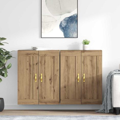 Wandmontierter Schrank 2 pcs Artisan-Eiche 69,5 x 34 x 90 cm