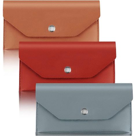 3er-Pack Geldumschläge, wasserdichte Geldumschläge, rot, braun und blau