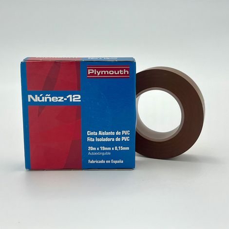 Hochklebendes PVC-Isolierband, braun, 20 m x 19 mm x 0,15 mm