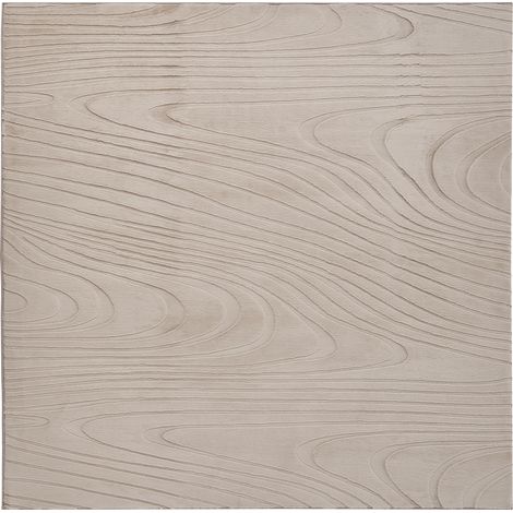 Alfombra de pelo de conejo sintético peluda motivo vetas 160 x 160 cm cuadrada beige Ontake (1/5)