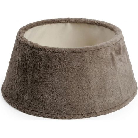 Weihnachtsbaumrock 56 x 25 cm aus Plüsch Stoff - taupe - Christbaumständer Kragen Deko Samt Abdeckung