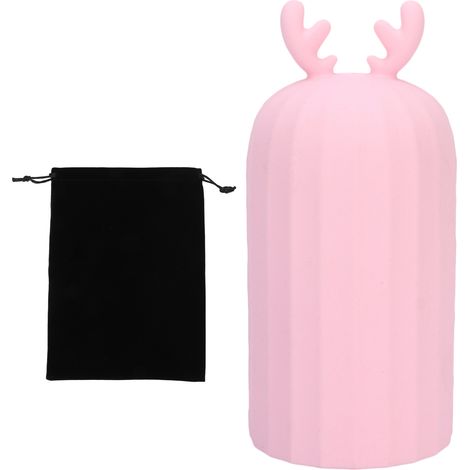 Bouteille d'eau chaude/froide 500ml en silicone doux, réutilisable, chauffe-mains mignon, forme originale, pour micro-ondes, rose. (1/5)