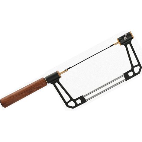 Scie à chantourner manche bois rond alliage aluminium scie à cadre fil U avec lames acier rapide 15T 18T 24T pour menuiserie (1/5)