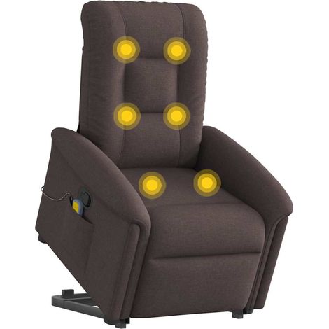 Maison Exclusive - Massagesessel mit Aufstehhilfe Dunkelbraun Sto