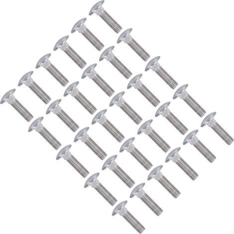 M10x35 Schrauben mit gewölbtem Kopf, 30 Stück, Edelstahl A2-70, Vierkanthals, Rundkopf-Maschinenschrauben, Hochleistungsbefestigung. (1/5)
