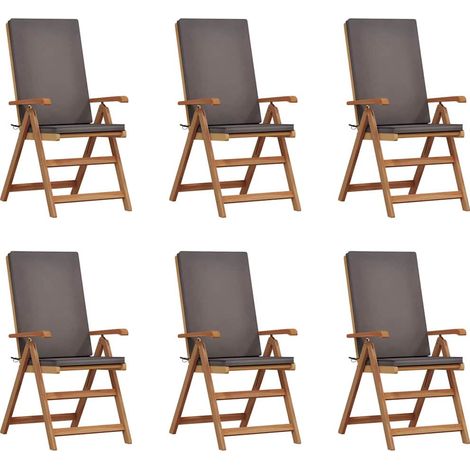 Maison Exclusive - Gartenstuhl 6 pcs Braun und Grau 57 x 71,5 x 1
