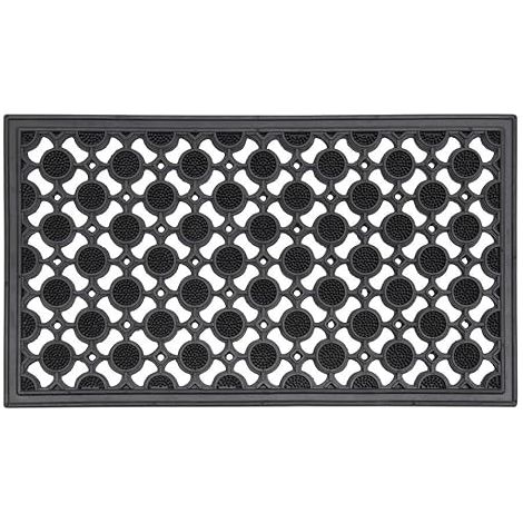 Eclipses Heavy Duty Rubber Entrance Floor Doormat, 40x70cm, Circles