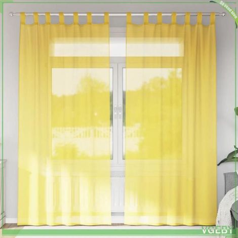 Rideaux en voile - FAFEISY - 4102319 - Jaune - 140x245 cm - 2 pièces (1/5)