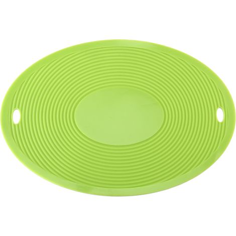 Tapis de table ovale en silicone plus épais et plus grand, résistant à la chaleur, antidérapant, pour pots de fleurs (vert) (1/5)