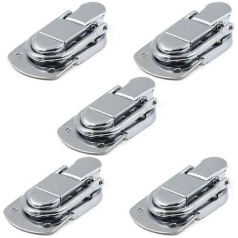 5 pcs Fermeture à Levier Fermoir à Bascule Loquets Verrou Loquet à Bascule en Acier Inoxydable pour Coffret, Cadeaux Boîte, Tiroir, Armoire, Trousse médical, Coffre à Outils (1/5)