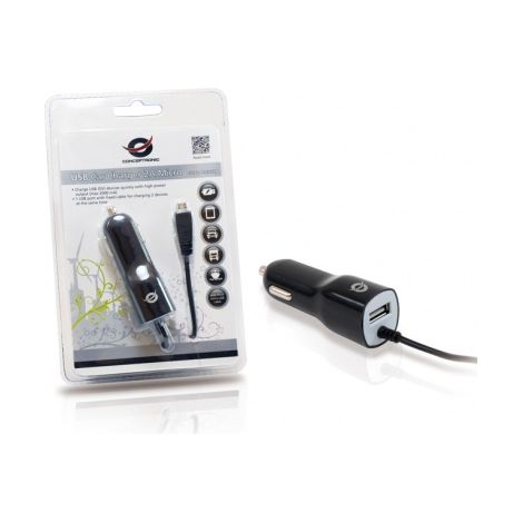Ladegerät conceptronic usb 5v Autoladegerät 1 usb Anschluss + micro usb Kabel 14/24v 2a 1205451