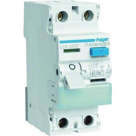 Hager FI-Schutzschalter 2pol. 25A/30mA,6kA CDA225D (1/5)