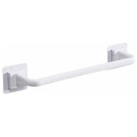 Portasciugamani da parete (non è necessaria la foratura), porta strofinaccio, porta coperchi, porta asciugamani, porta asciugamani da bagno, bianco, corto (24,5 cm)