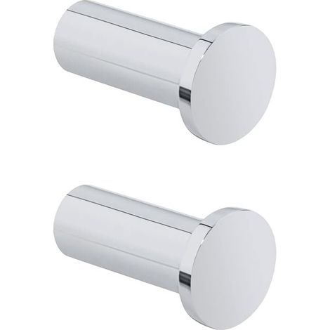 Crochets à visser Patère Murale Ronde 40mm, Crochets Muraux en Acier Inox, Crochets pour Salle de Bain Chambre Cuisine, 2Pcs Chrome Poli, EGOY001Y-C-2P (1/4)