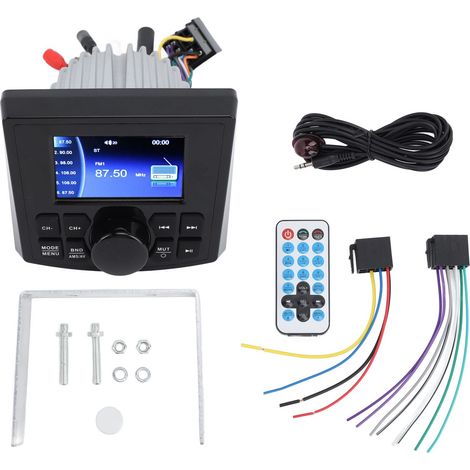 Lettore MP5 Bluetooth DC12V, audio marino multifunzionale impermeabile con touchscreen per barche, yacht, camper e camion. (1/4)