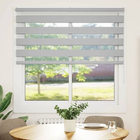 Maison Exclusive - Store zèbre gris clair largeur du tissu 135,9 cm polyester