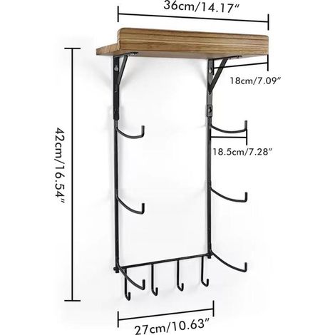 Support mural pour tapis de yoga, rouleau en mousse et porte-serviettes, support pour tapis de yoga et sangles de résistance (1/5)