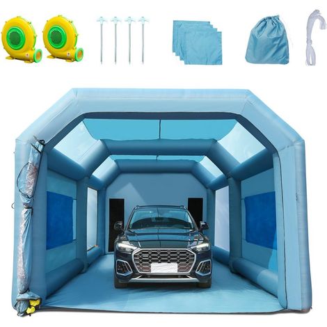 Cabine de Peinture Gonflable VEVOR 8,5x4,8x3,3 m Tente Atelier avec 2 Souffleurs Tissu Oxford 210D (1/5)