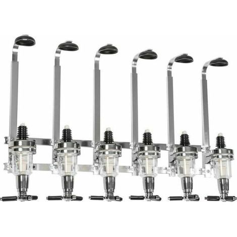 Distributeur De Boissons Mural - 6 Emplacements Pour Bouteilles - En Acier - Pour Bar Maison Ou Professionnel - Lot De 1