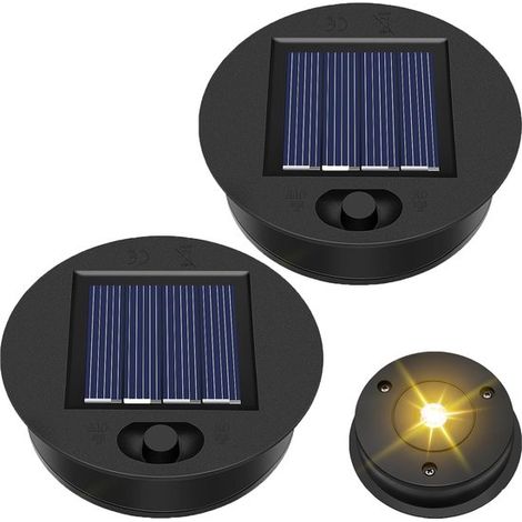 Repuestos con energía solar，2 bombillas solares de repuesto de φ7 cm con LED brillante，repuesto para linterna solar (1/5)