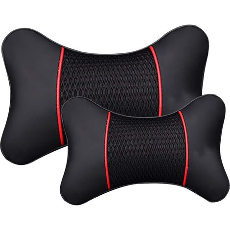 Leder Autositz Nackenkissen Schutz Sicherheit Auto Kopfstütze Unterstützung Rückenlehne Kissen Kissen Nackenstütze (28 x 18 cm)