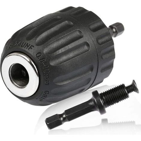 Mandrin à dégagement rapide 0,8-10 mm, mandrin à dégagement rapide 3/8"-24UNF, porte-mandrin à dégagement rapide, mandrin à queue hexagonale avec porte-mandrin hexagonal interne, mandrin de perçage 1/ (1/5)