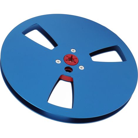 Bobine de bande magnétique vide 1/4" (7 pouces) à 3 trous, en alliage d'aluminium, universelle, pour machines d'ouverture ReVox et Studer, bleue. (1/5)