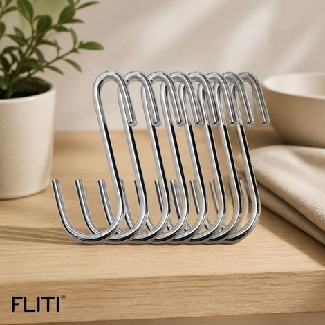 FLITI - Pack of 20 FLITI S-Hooks, 6cm, Smooth Metal, Kitchen, Bathroom, Office (1/5)