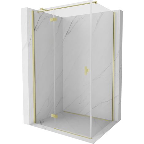 Mexen Mist H T cabine de douche battante gauche 120 x 80 cm, transparent, or brossé - 8A5T-120-080-55-00-L (1/3)