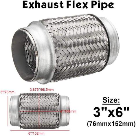 Tuyau d'échappement en acier tressé double 3x6 pouces pour accessoires auto (1/5)