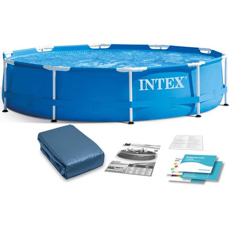 Piscina de jardín con estructura de 305 x 76 cm, 6 en 1, INTEX 28200
