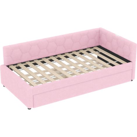 Letto da giorno 90 x 200 cm con letto estraibile, lampada, USB e Type-C, rosa, HOMVRA (1/5)