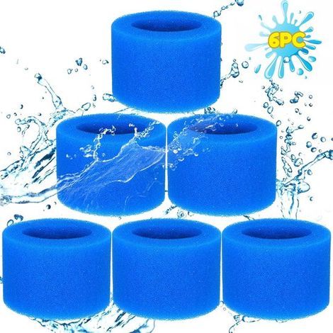 Lot de 6 cartouches éponge type VI lavables compatibles Intex, Lay-Z-Spa, Bestway Spa, filtres jacuzzi (1/5)