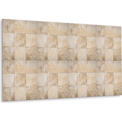 Panneau mural en vinyle autocollant - Lambris PVC - 100 cm x 50 cm - Structure en pierre (1/5)