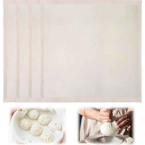 4 Pièces Étamine Alimentaire, 50X50Cm Tissu Filtrant Lavable Réutilisable En Coton Pur Non Blanchi Pour Fromage Jus Thé Lait Végétal Yaourt Café (1/5)