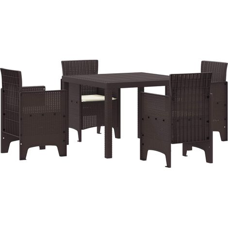 Garten Essgruppe 5 pcs Braun Polypropylen