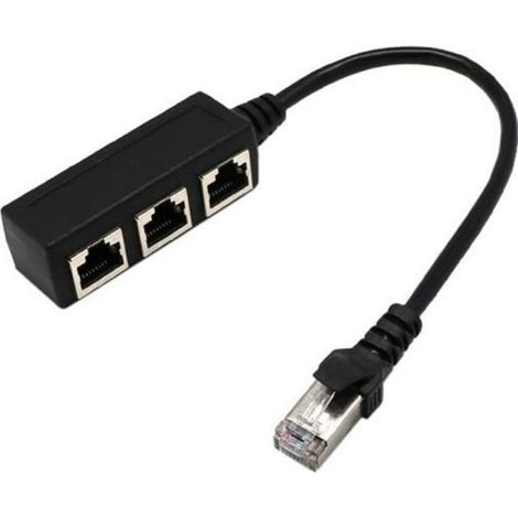 Bardusch-CABLE - ADAPTATEUR RESEAU - TELEPHONIE RJ45 1 à 3 Ethernet LAN réseau Câble répartiteur 3 voies Extender adaptateur connecteur-235 (1/4)