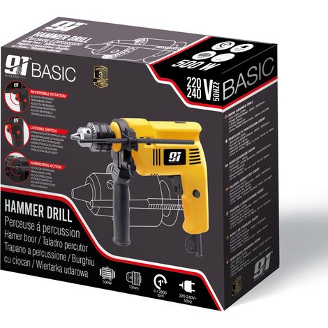 ORION91oficial® - Taladro Percutor 500W,  Reversible Velocidad Variable, Uso Doméstico - SpazioLuzio